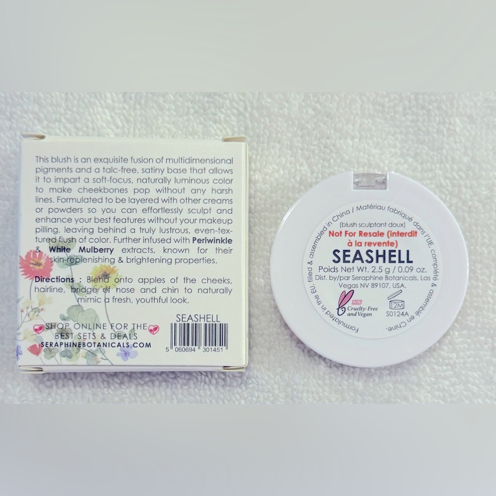 Seraphine Botanicals Seashell Periwinkle + Pop - Sculpting Blush 2.5g BRAND NEW - Picture 6 of 6